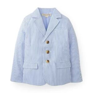 Hope & Henry Seersucker Blazer Toddler Baby Chambray Suit Jacket 12-18m